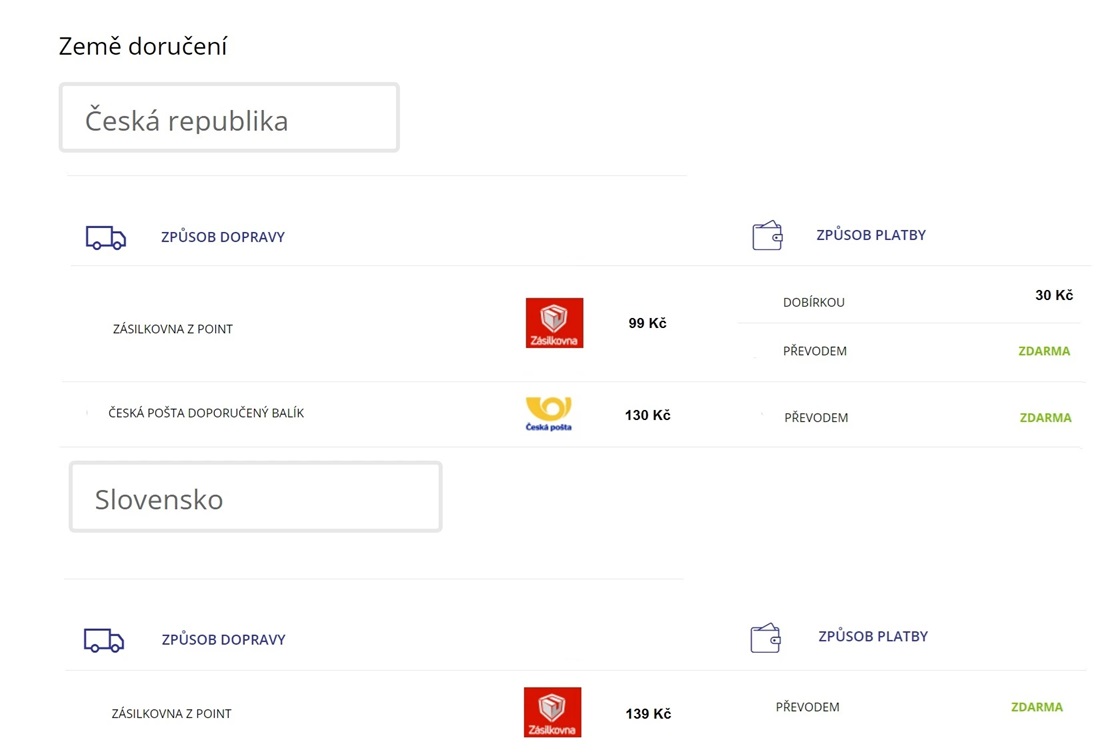 doprava platba